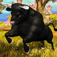愤怒的公牛攻击牛3D
